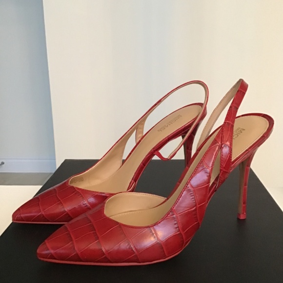 Michael Michael Kors dark red Eliza embossed leather pump size 7.5 - Picture 2 of 10